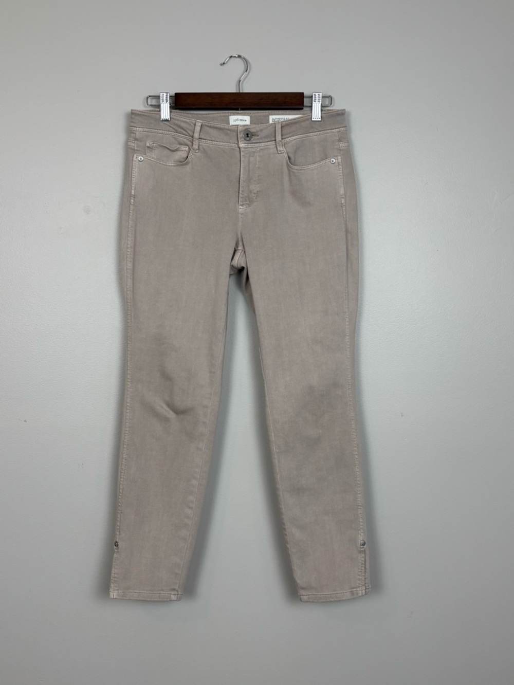 J Jill Jeans Women 6P Taupe Authentic Fit Slim Ankle Mid Rise Stretch Denim